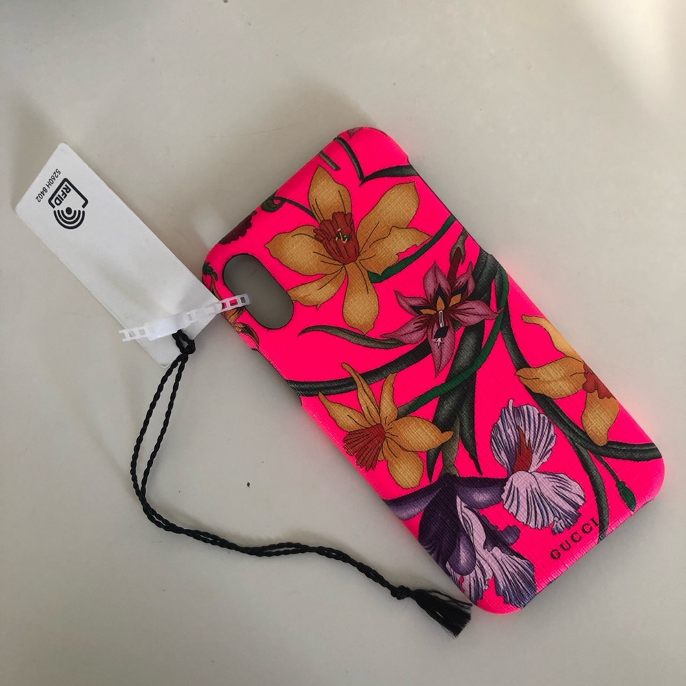 Gucci Floral iPhone X Case - Hot Pink Floral